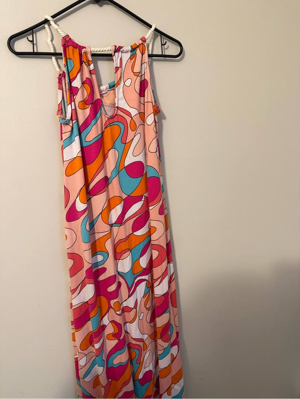 Women’s Pink Multi-Color Summer Maxi Dress - Picture 5 of 5